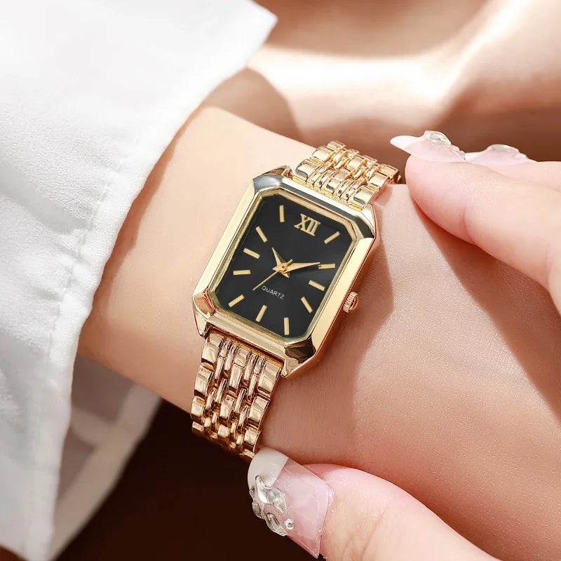 RELOJ Y JOYERÍA 5 EN 1 ELEGANTE MUJER CIRCONITA CLÁSICO