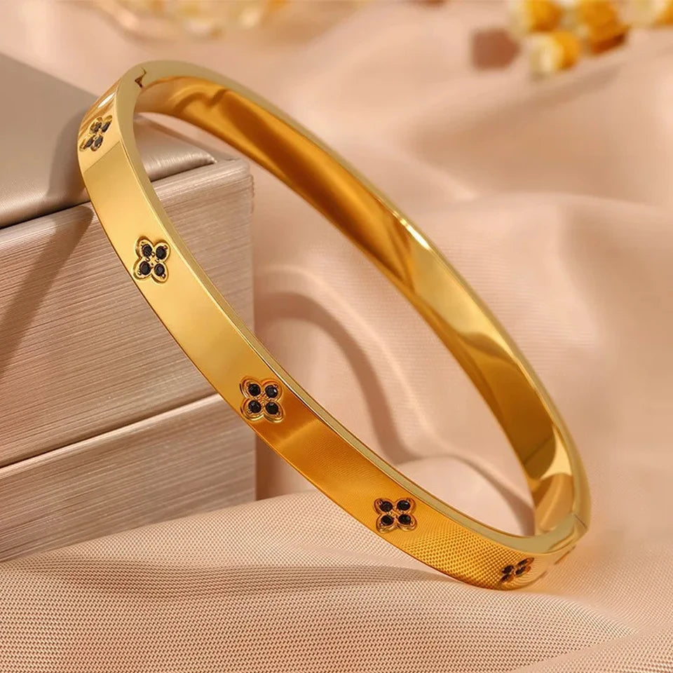 PULSERAS APILABLES CIRCONITAS ACERO INOXIDABLE ELEGANCIA MUJER