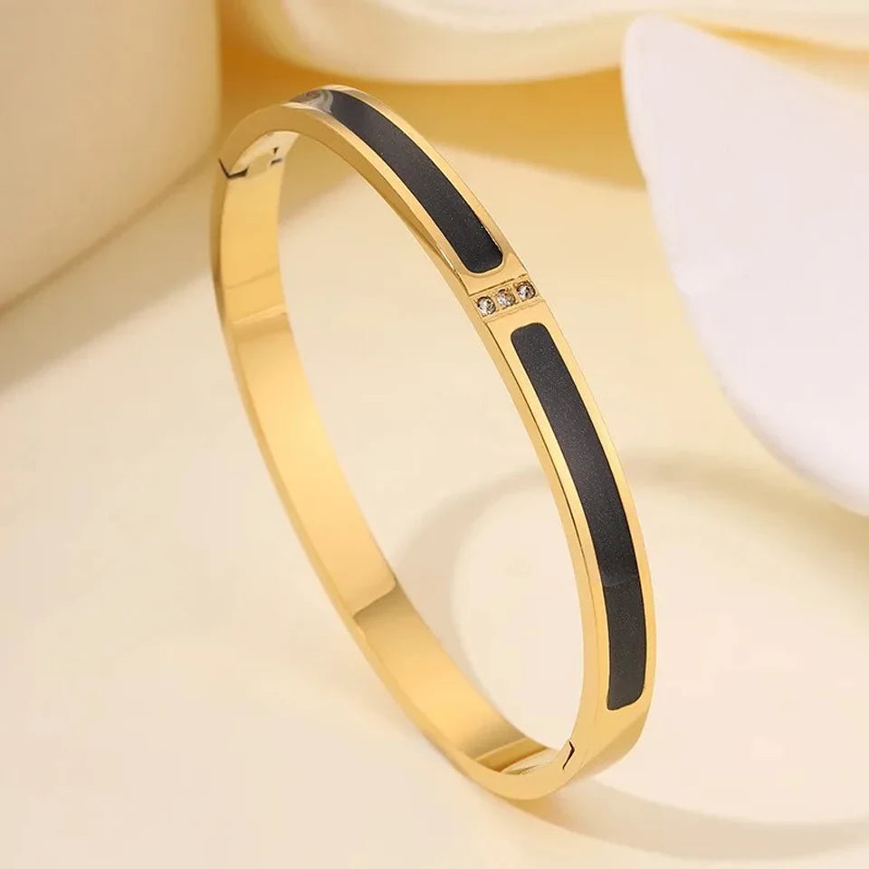 PULSERAS APILABLES CIRCONITAS ACERO INOXIDABLE ELEGANCIA MUJER