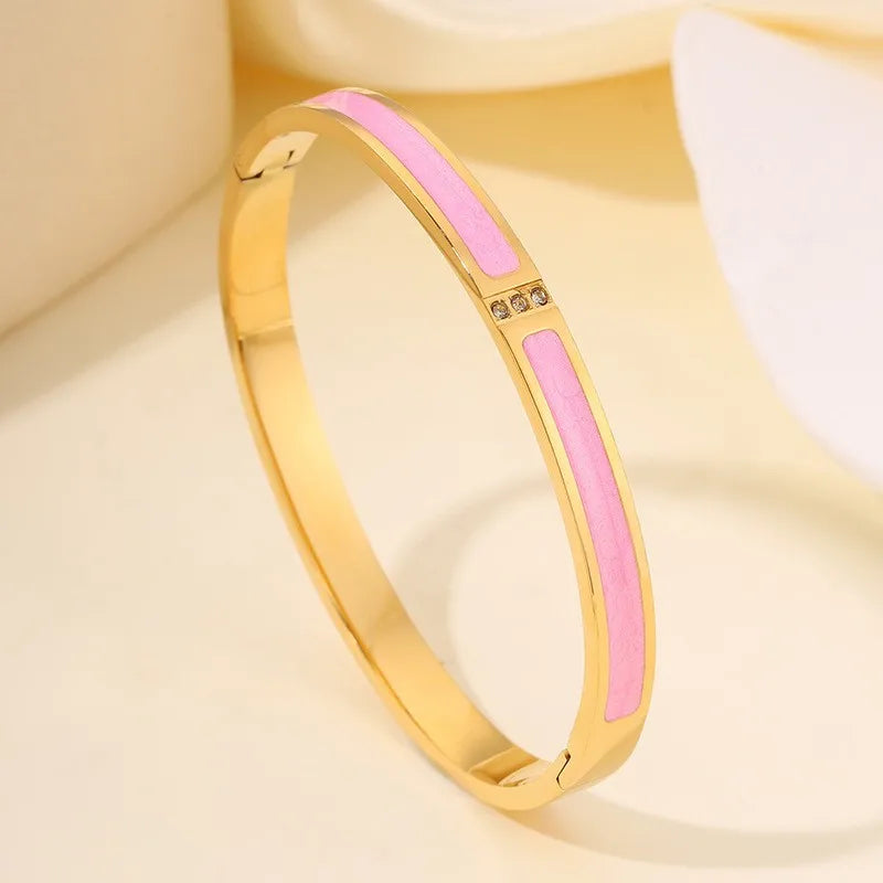 PULSERAS APILABLES CIRCONITAS ACERO INOXIDABLE ELEGANCIA MUJER
