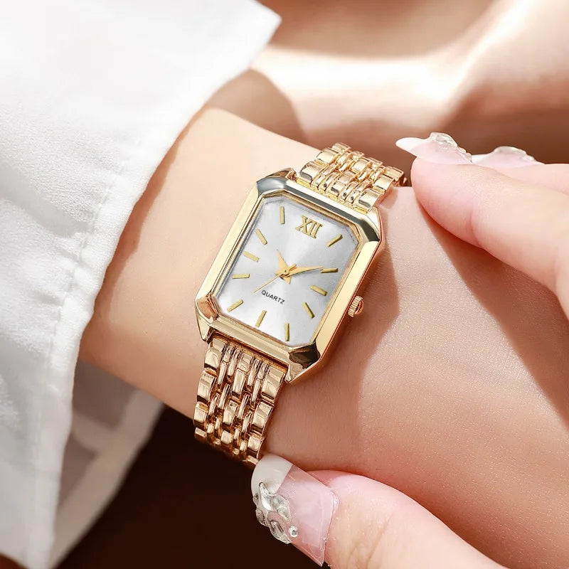 RELOJ Y JOYERÍA 5 EN 1 ELEGANTE MUJER CIRCONITA CLÁSICO